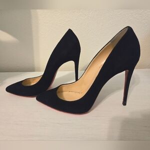 Louboutin Navy Blue Suede Pumps